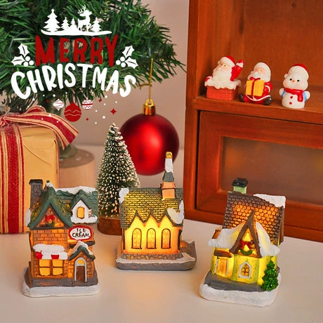 Light-up Christmas house micro-landscape decoration