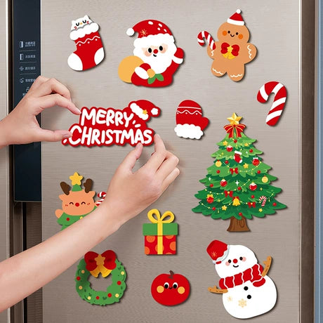 Christmas tree fridge magnet set with 12 patterns